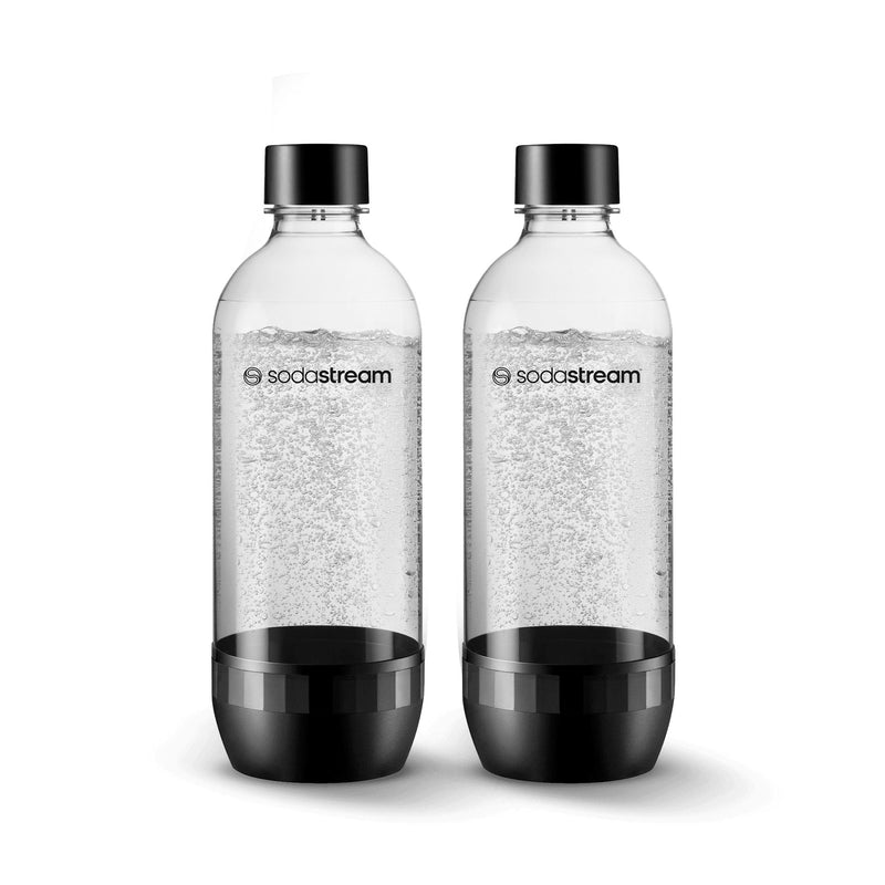 SodaStream Classic Carbonating Bottle, Dishwasher Safe, BPA Free, Black, 1-L, 2-pk D0