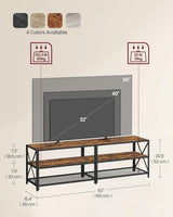 Songmics Home 70-in 3-Tier Industrial Rustic Brown TV Stand