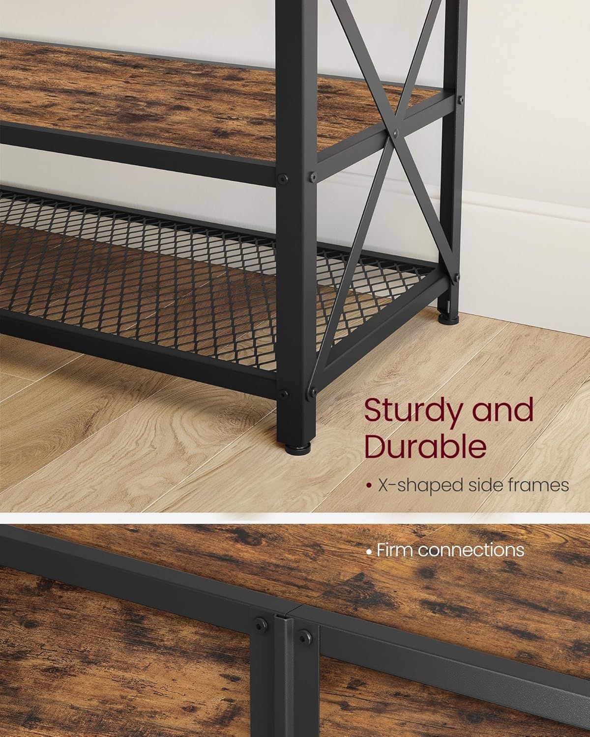 Songmics Home 70-in 3-Tier Industrial Rustic Brown TV Stand