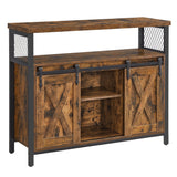 Songmics Home Brown Buff Sideboard Storage with Sliding Doors