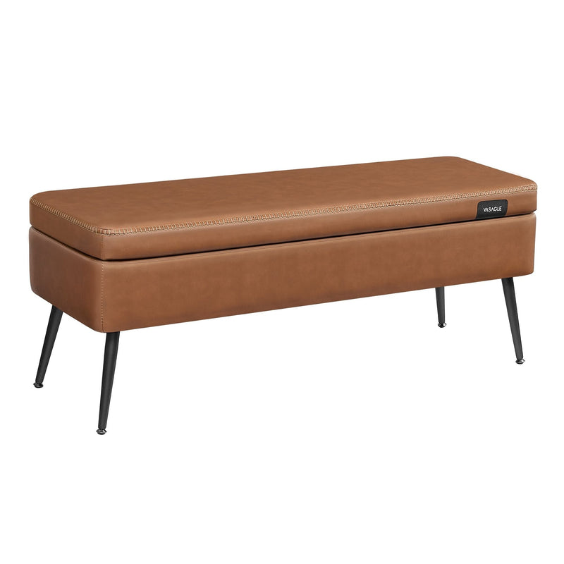 Songmics Home Caramel Brown Storage Bench with Steel Legs G4