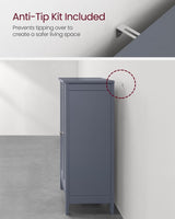 Songmics Home Dove Grey Floor Cabinet with 2 Adjustable Shelves