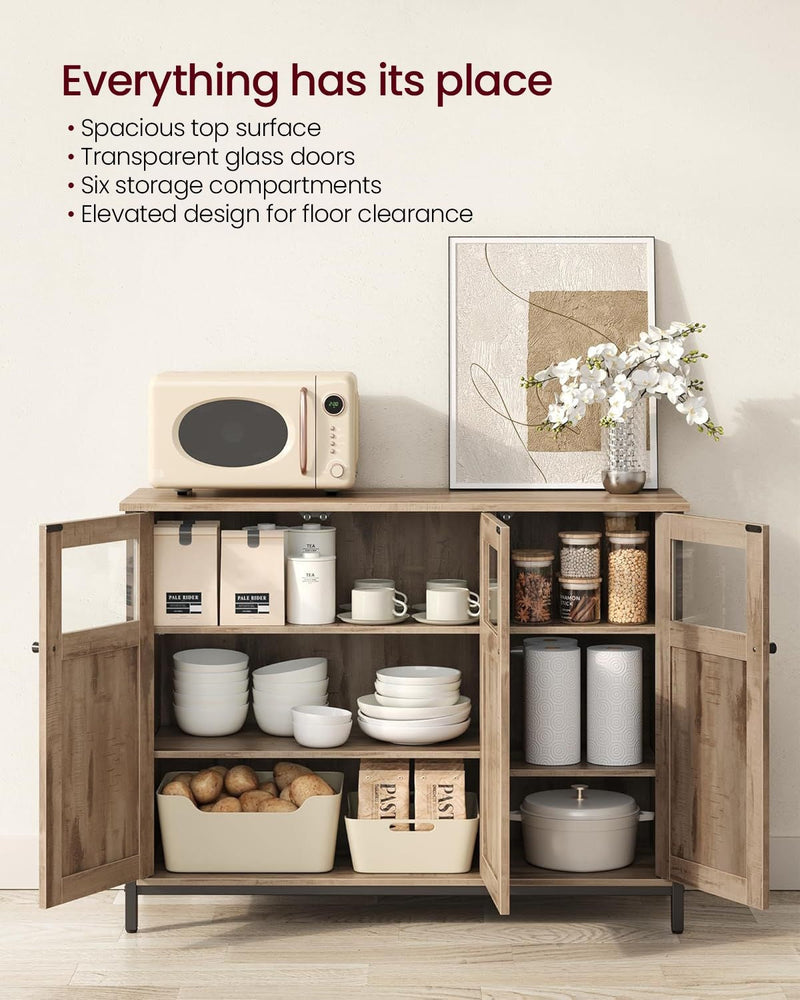 Songmics Home Industrial Camel Brown/Black Buffet Cabinet H5
