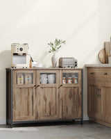 Songmics Home Industrial Camel Brown/Black Buffet Cabinet
