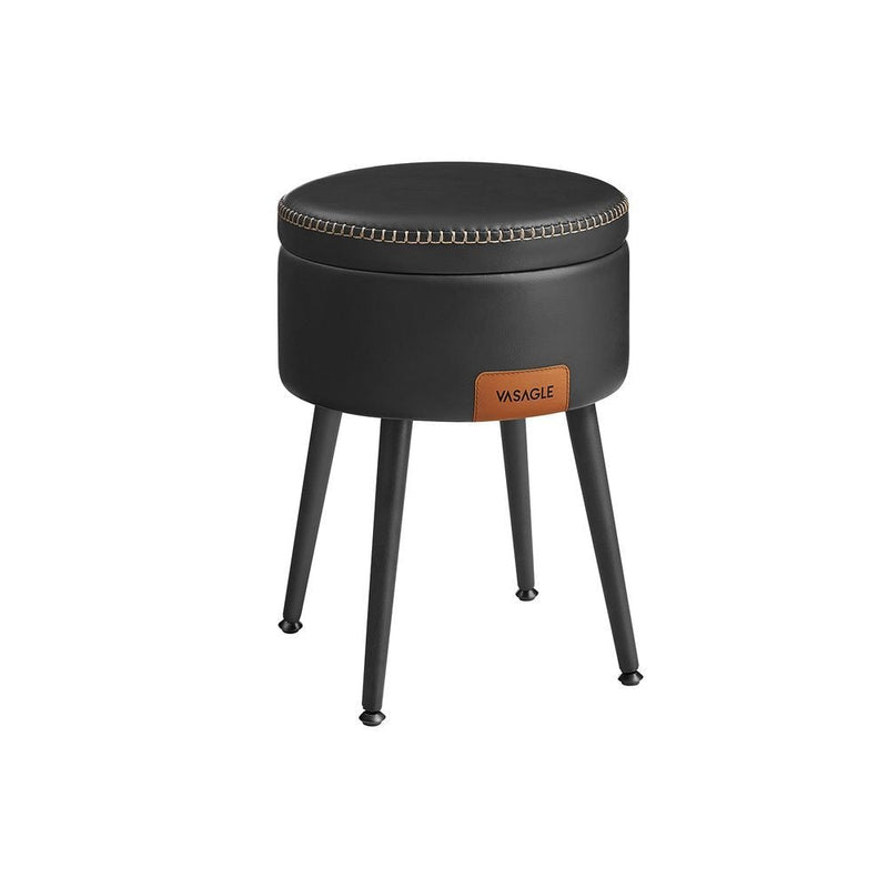 Songmics Home Ink Black Storage Stool with Footrest V5