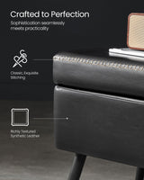 Songmics Home Mid-Century Ink Black Ottoman Storage Bench