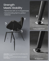 Songmics Home Mid-Century Modern Black Dining Chairs Set, 2-pk