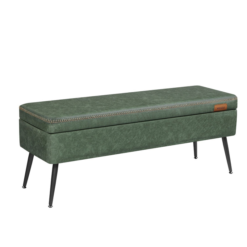 Songmics Home Modern Forest Green Ottoman Storage Bench T4
