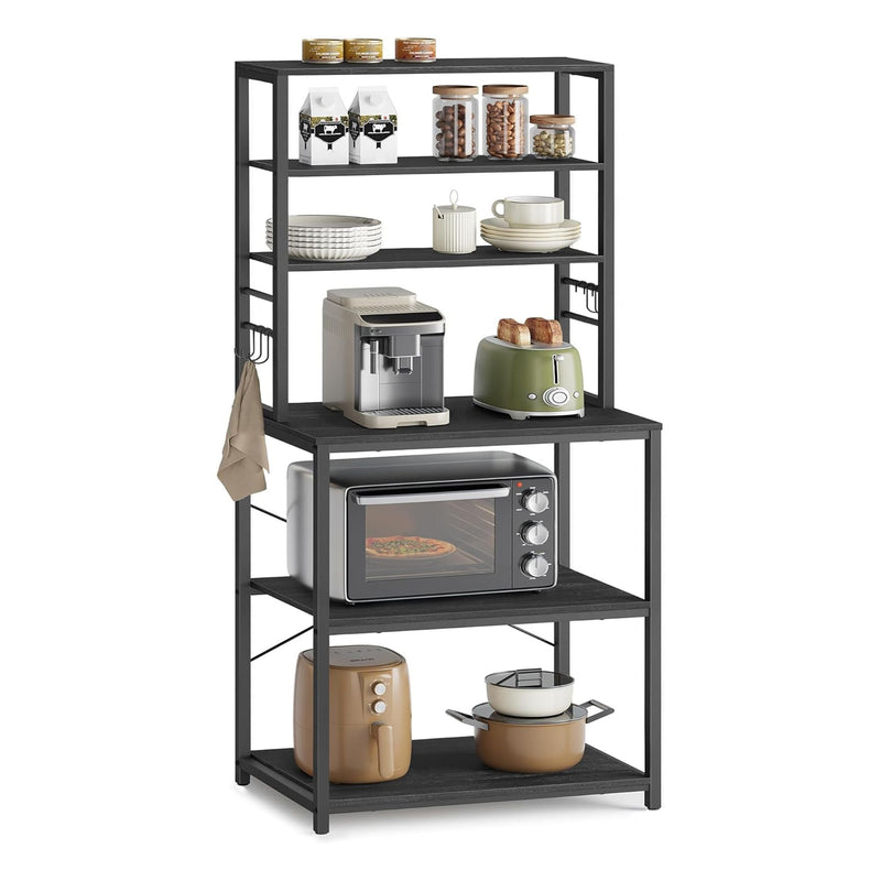 Songmics Home Oak/White Baker's Rack with Charging Station I2