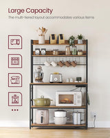 Songmics Home Rustic Brown Baker's Rack with 4 AC Outlets