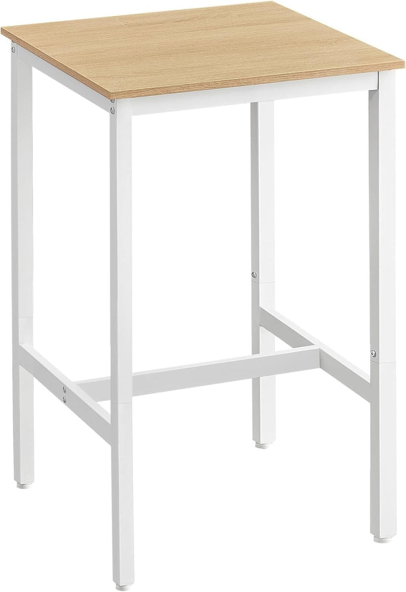 Songmics Home Square White/Oak Bar Table with Steel Frame I2