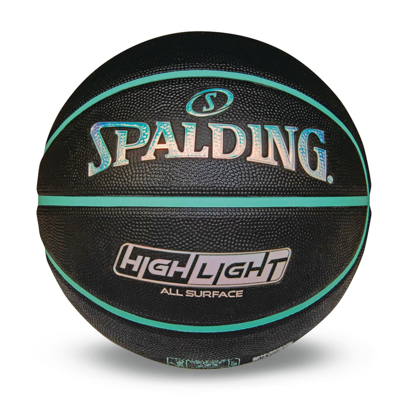 Spalding Highlight Foil Basketball, Black/Mint, Size 7 R3