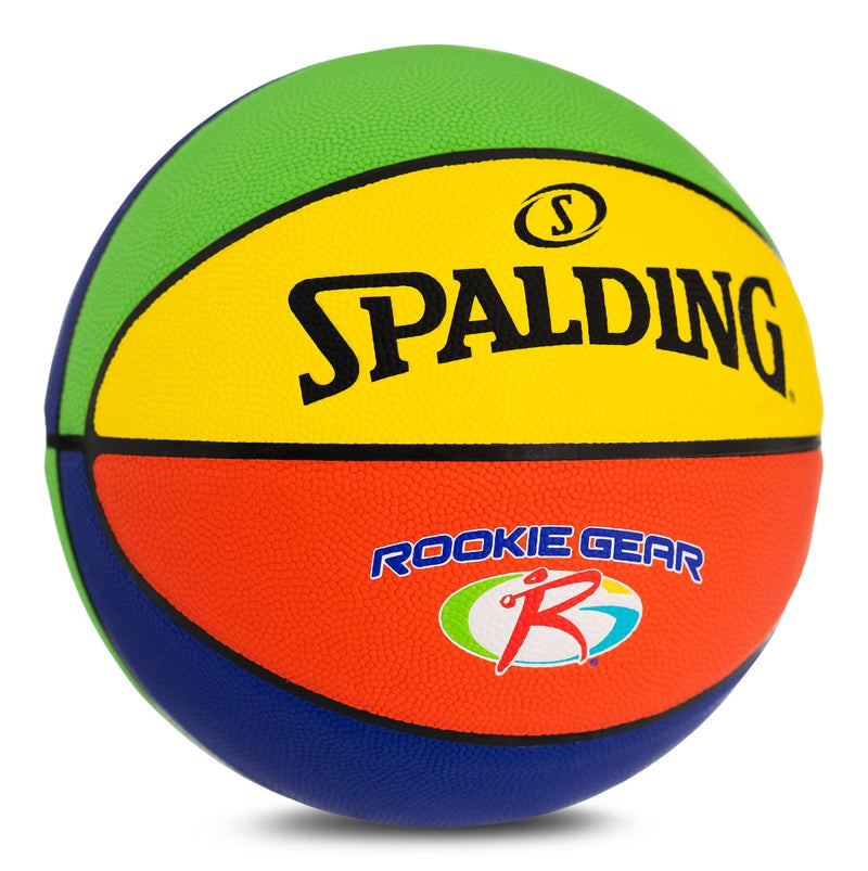 Spalding Rookie Gear Youth Kids' Indoor/Outdoor Multi-Colour Composite Basketball, Size 5 (27.5-in) A7