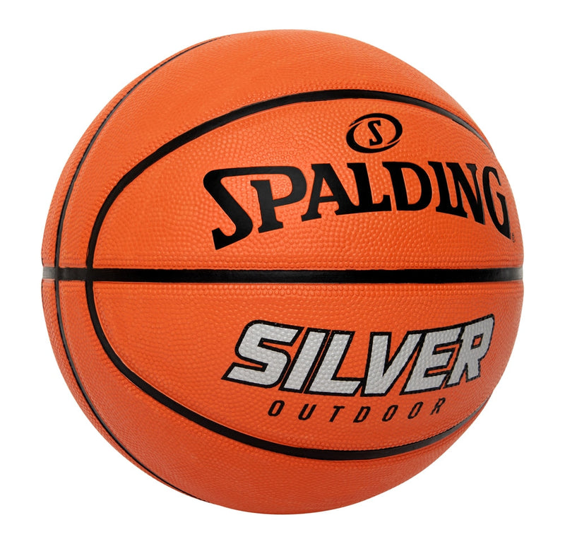 Spalding Silver Outdoor Rubber Basketball, Official Size 7 (29.5-in), Orange J2