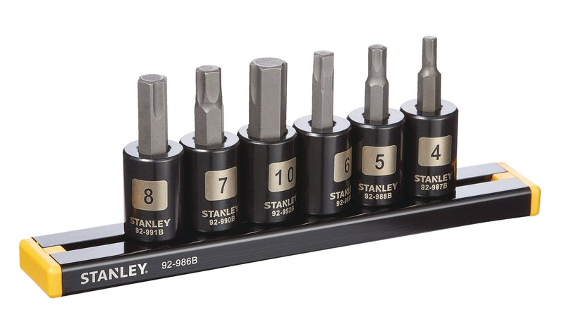 Stanley Professional Grade Black Chrome Hex Bit Socket Set, Metric, 6-pc H4
