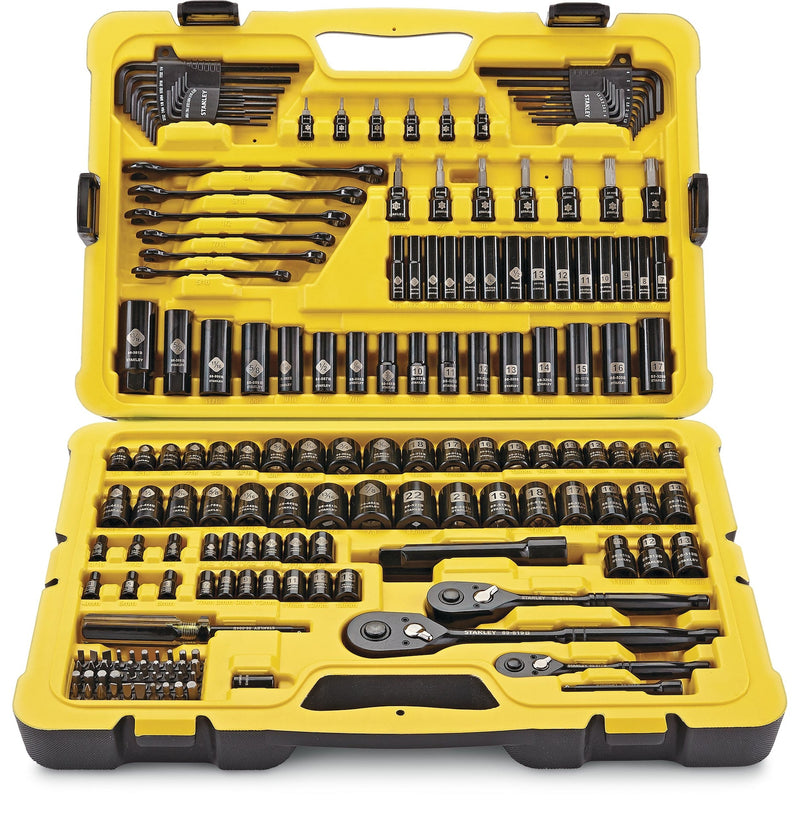 Stanley Professional Grade Black Chrome Socket Set, 183-pc, SAE/Metric W1