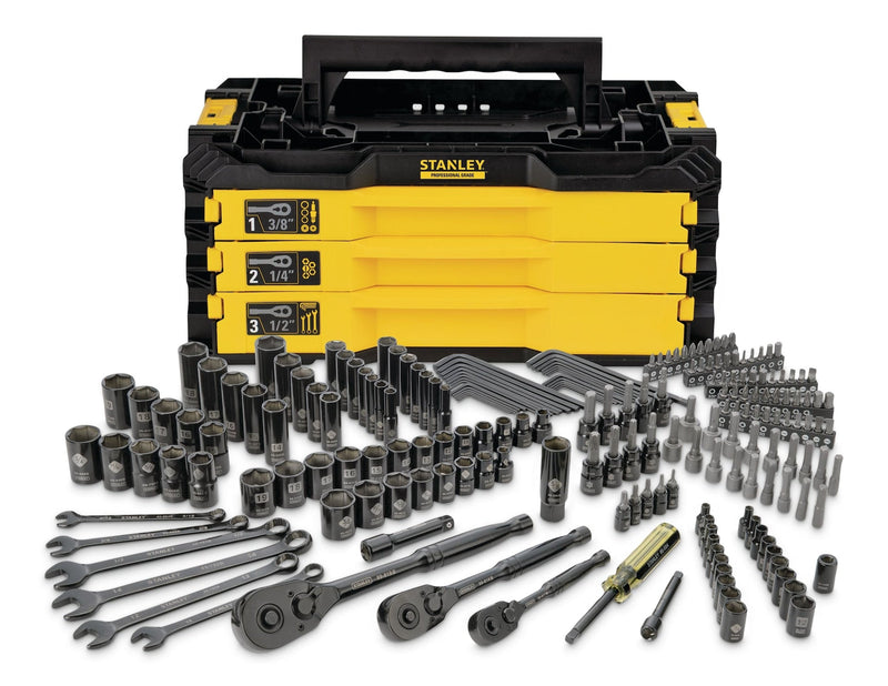 Stanley Professional Grade Black Chrome Socket Set, SAE/Metric, 203-pc A4