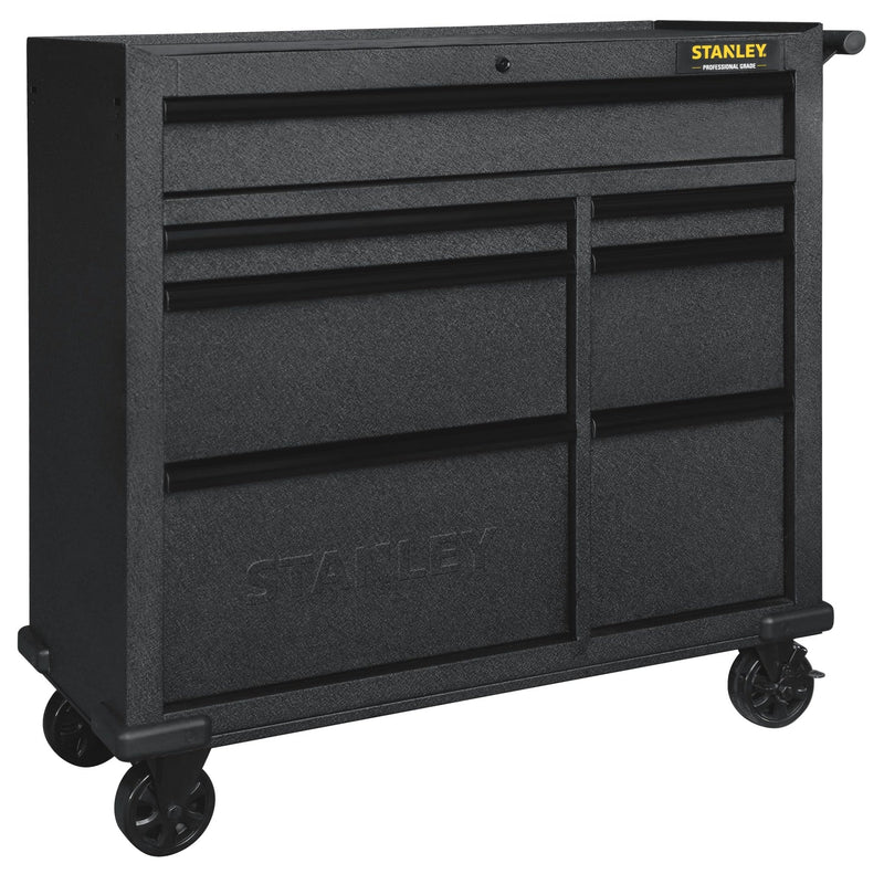 Stanley Rolling Tool Storage Cabinet with 7 Drawers, Power Bar with USB, Black, 42-in U7