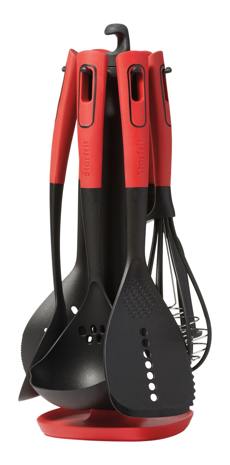 Starfrit Mixed Kitchen Utensil Set with Nylon Heads and Swivel Holder, 6-pc N7
