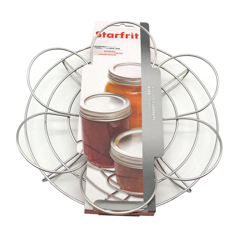 Starfrit Stainless Steel Reversible Canning Rack, Holds 7 x 500 mL or 4 x 1-L Glass Mason Jars O4
