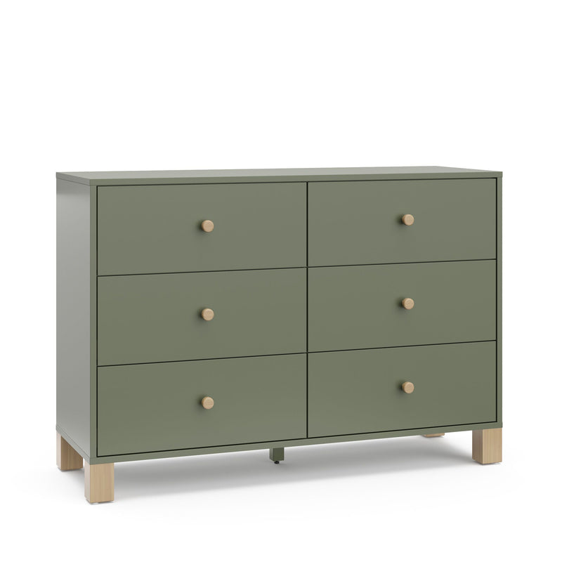 Storkcraft California 6-Drawer Olive/Driftwood Double Dresser/Chest M1