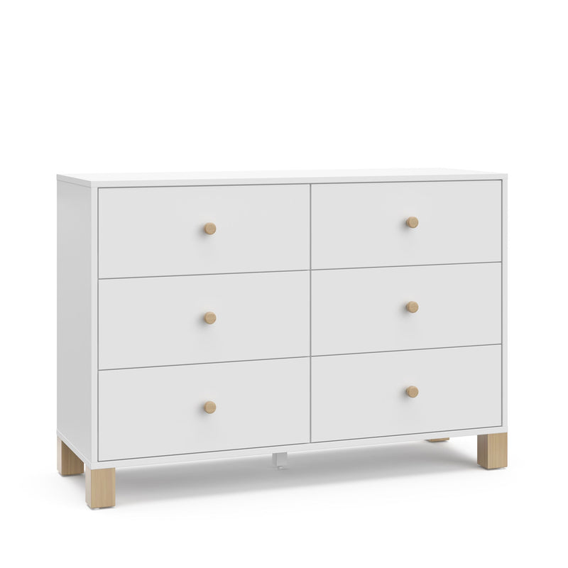Storkcraft California 6-Drawer White/Driftwood Double Dresser/Chest Z0