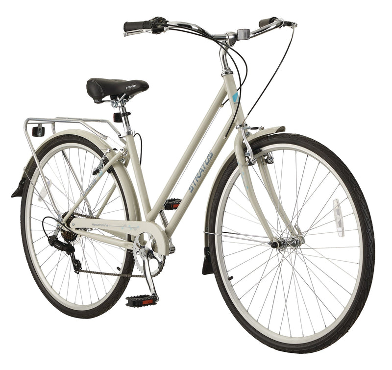 Stratus Hawthorne Adult Bike, 700C, 7-Speed, Alloy V-brakes, Grey N3
