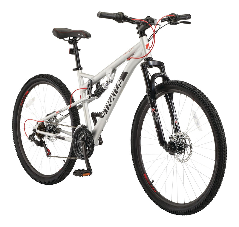 Stratus Parallax Dual-Suspension Mountain Bike, 27.5-in Wheel, Silver K9