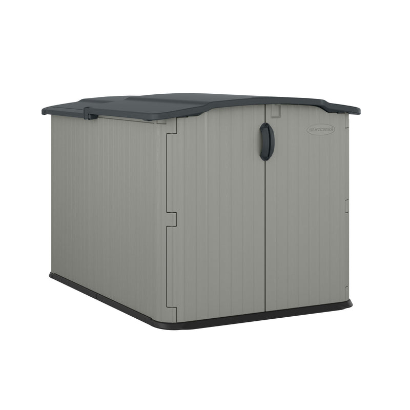 Suncast Glidetop 98-cu-ft Dove Grey Horizontal Shed F0