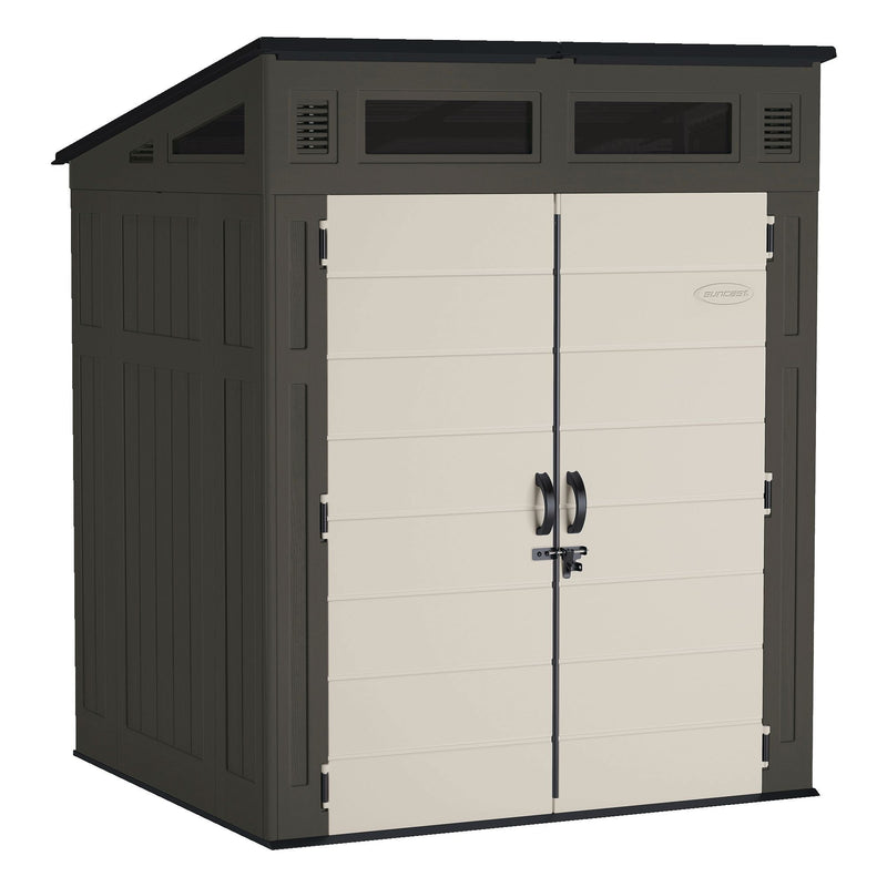 Suncast Modernist Outdoor Storage Shed, Grey, 6-ft x 5-ft V2