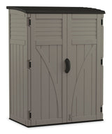 Suncast Outdoor Vertical Storage Shed, Stoney Grey, 404-Gal
