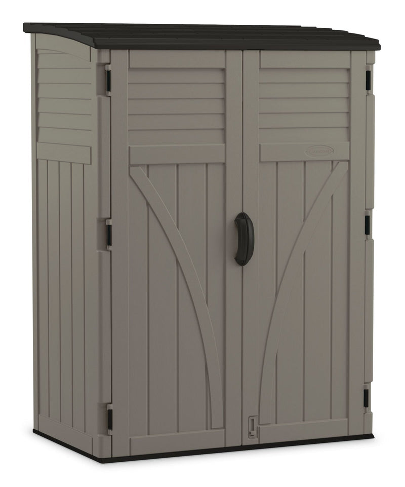 Suncast Outdoor Vertical Storage Shed, Stoney Grey, 404-Gal J4