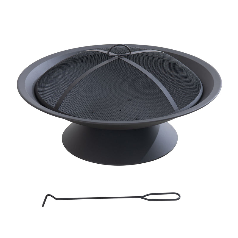 Sunjoy Genesee Round Fire Pit, Black F7