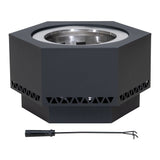 Sunjoy Hexagonal Low Smoke Stainless Steel Fire Pit, 26-in