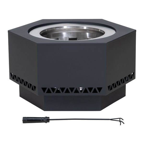 Sunjoy Lawrence Hexagonal Low Smoke Firepit, 28-in A1