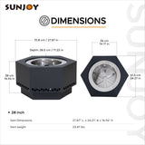 Sunjoy Lawrence Hexagonal Low Smoke Firepit, 28-in