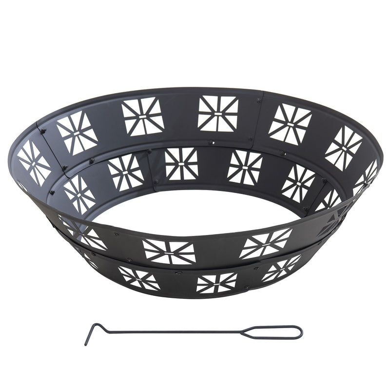 Sunjoy Shelton Fire Ring, Black M8