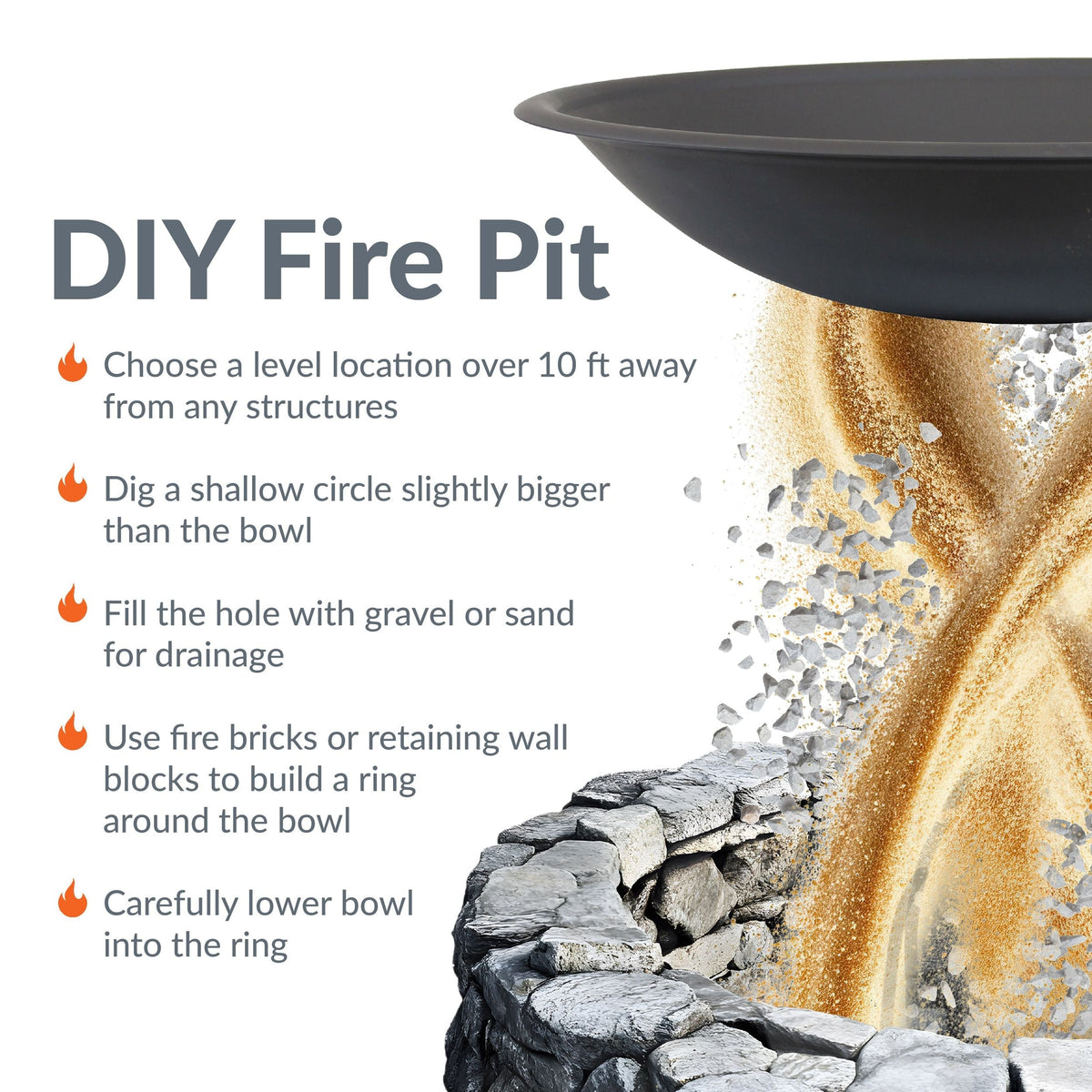 Sunnydaze Decor Replacement Fire Pit Bowl, Black, 32-in