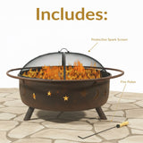 Sunnydaze Décor Steel Cosmic Fire Pit, Extra-Large, 42-in