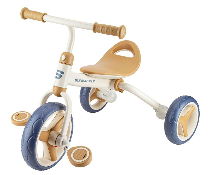 Supercycle 2-in-1 Toddlers & Kids' Tricycle with Detachable Pedals, 8-in, Beige Y6