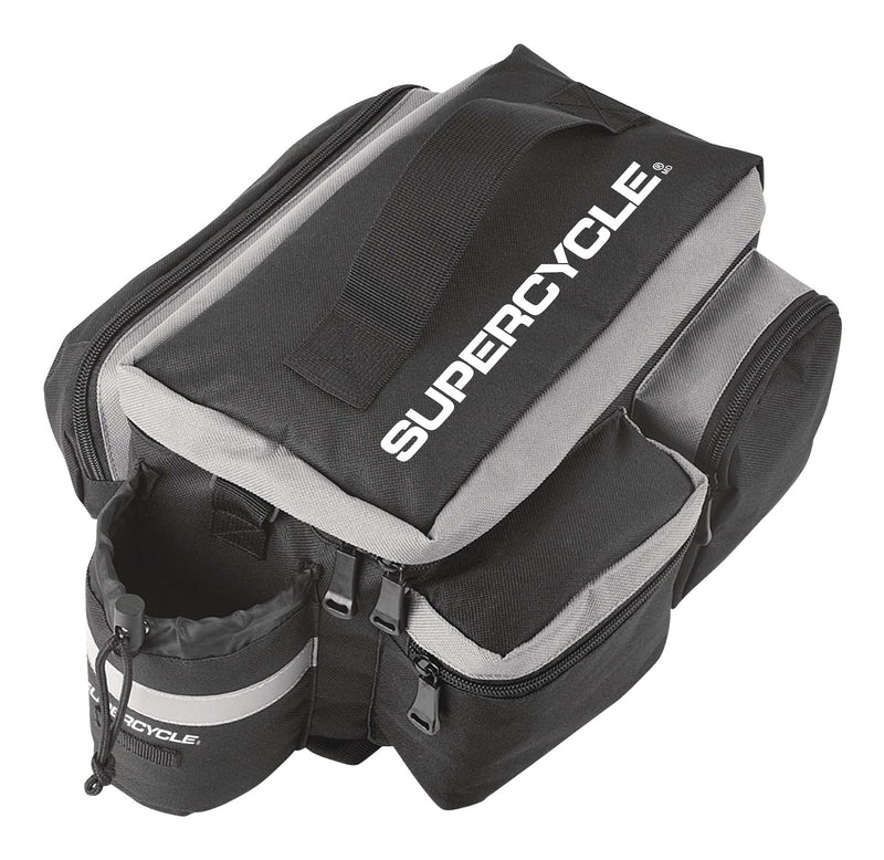 Supercycle Rack Top Bike Bag withAluminum Foil & Reflective Strip, 8L, Black V6