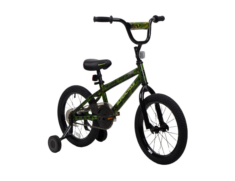 Supercycle Youth Bike with Hi-Ten Steel Frame, 16-in, Camo O3