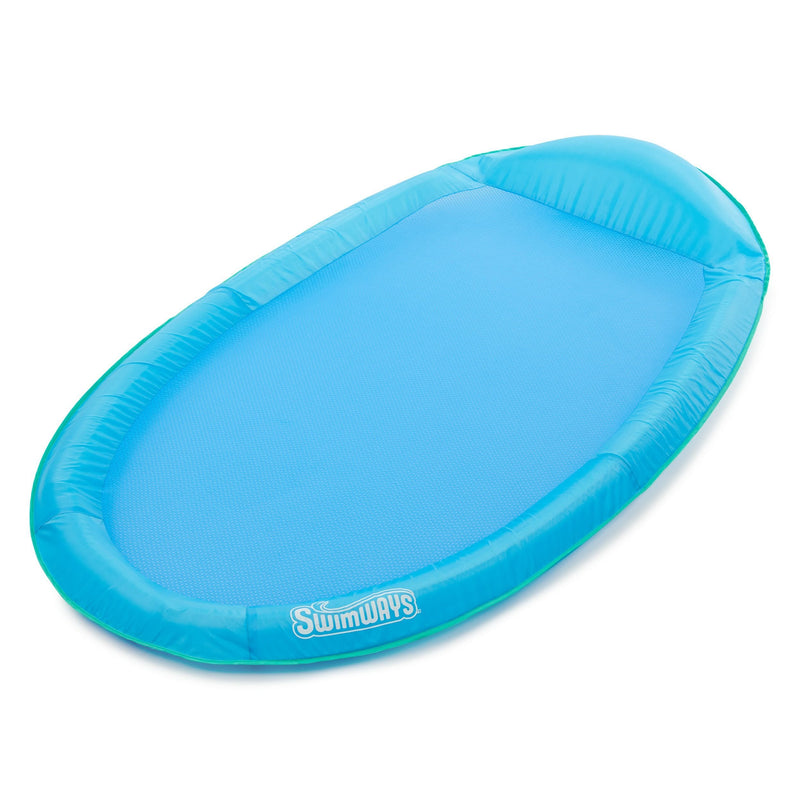 Swimways Inflatable Spring Float Pool Lounger, 66 x 40-in, Blue F3