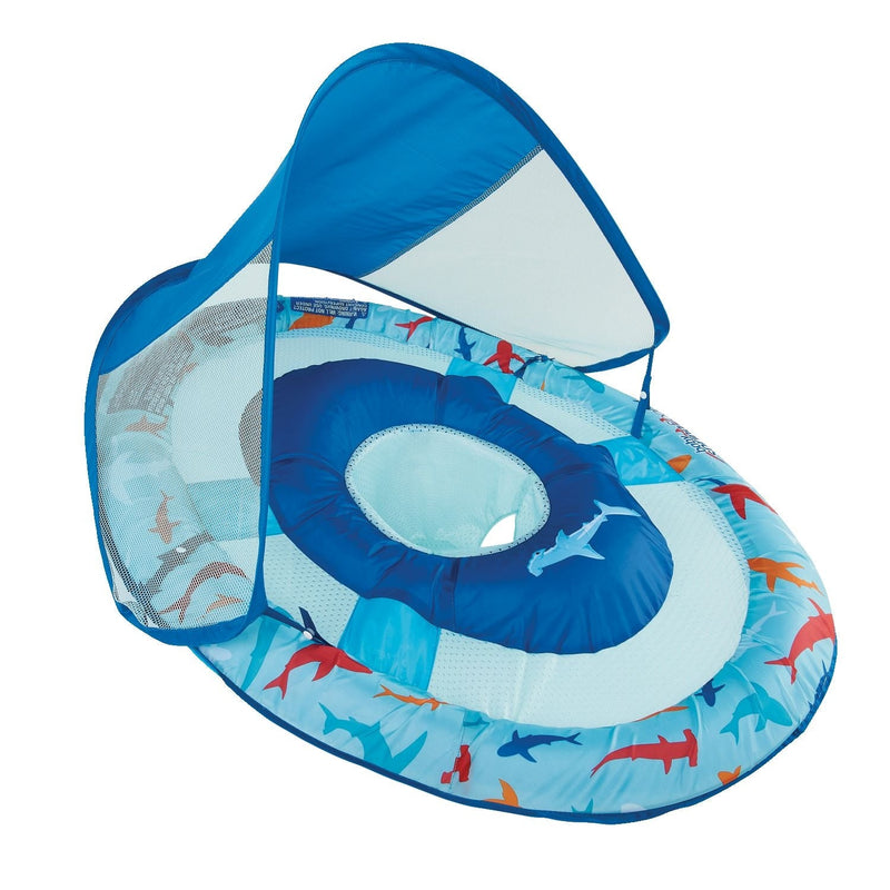 Swimways Sun Canopy Inflatable Baby Spring Float for Kids 9-24 Months, Shark Design U3