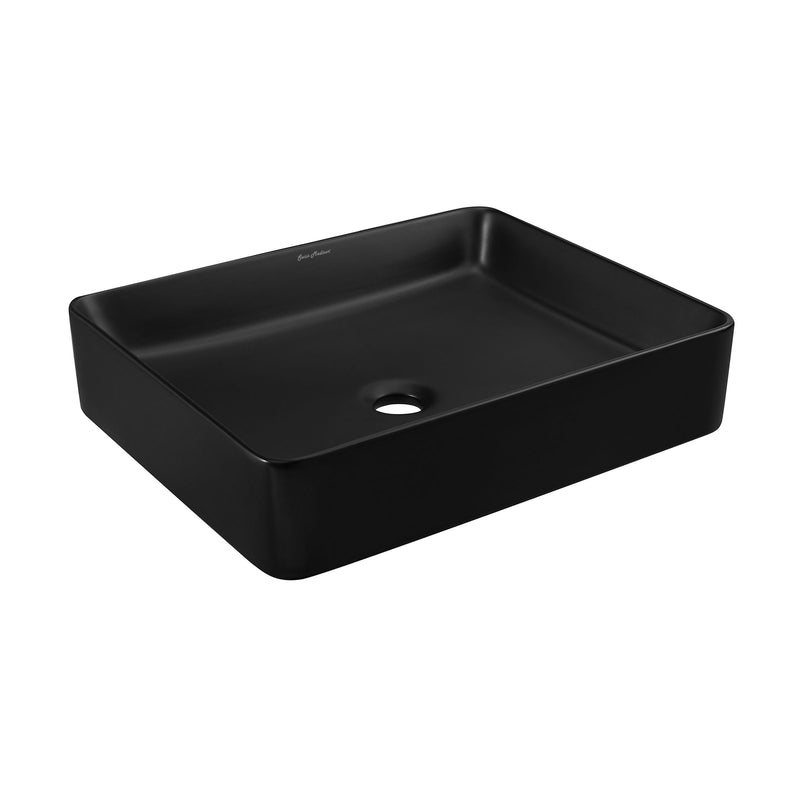 Swiss Madison Concorde Rectangle Ceramic Vessel Sink, Matte Black V6