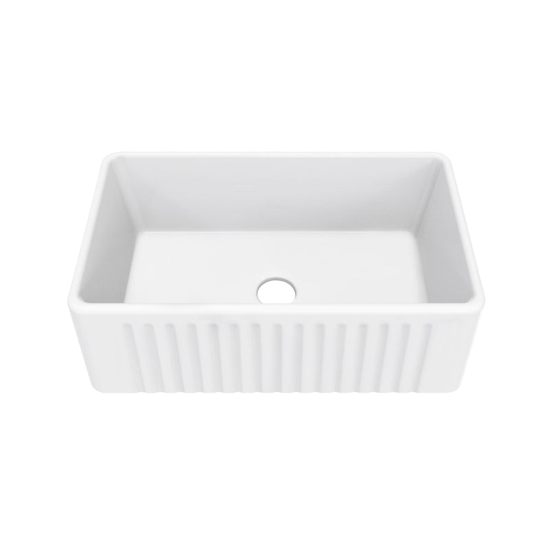 Swiss Madison Delice Ceramic Farmhouse Kitchen Sink with Apron, 30-in x 18-in V4