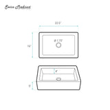 Swiss Madison Voltaire Ceramic Rectangle Vessel Sink, Matte Black