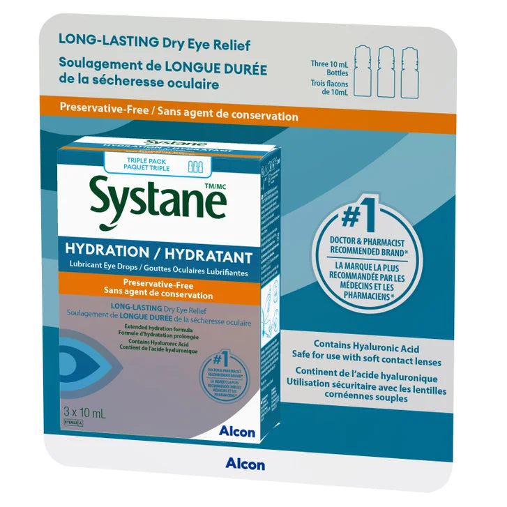 Systane Hydration Eye Drops, 3 x 10 mL K9