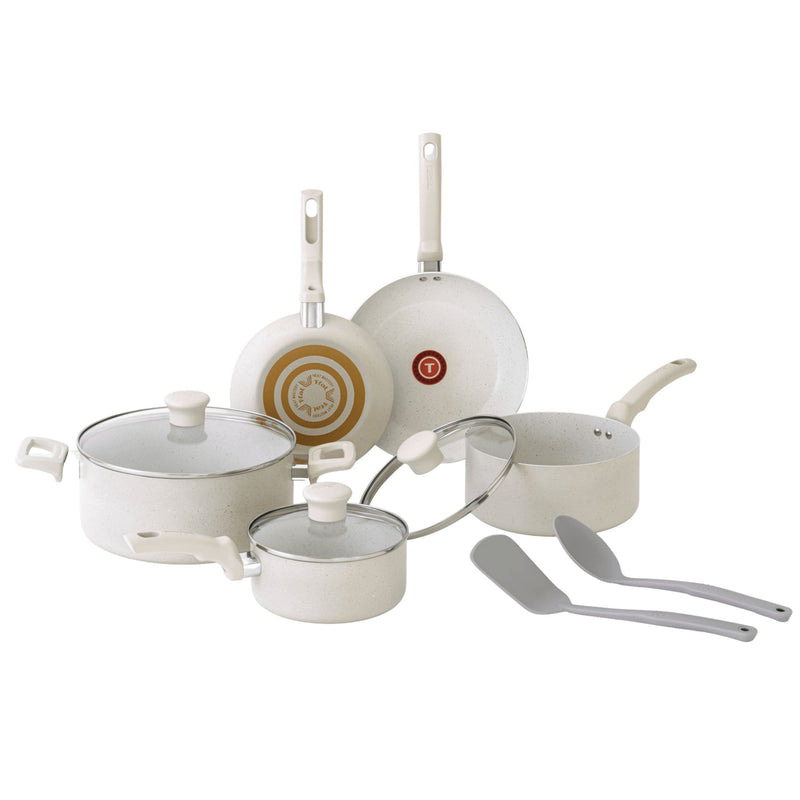T-fal Beige 10-Piece Non-Stick Set, Beige Z0