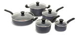 T-fal Hard Titanium Cookware Set, Non-stick, Dishwasher & Oven Safe, Grey, 10-pc